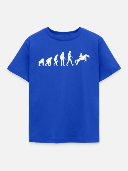 Reiten Evolution - Kinder T-Shirt - Royalblau
