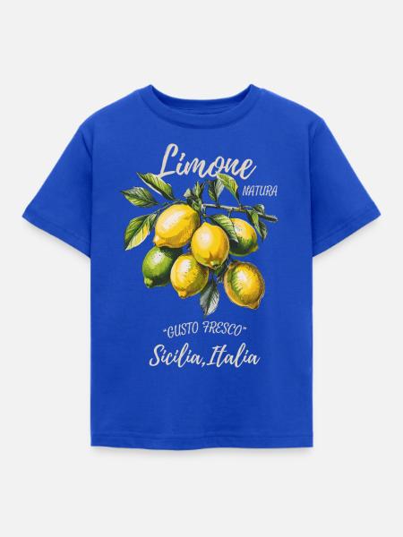 Limone Citrus Italia Design - Kinder T-Shirt - Royalblau