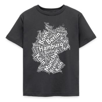 Germany Map Cities Gift - Kids' T-Shirt - dark grey - Front - AI Model Kid Female (0cm)