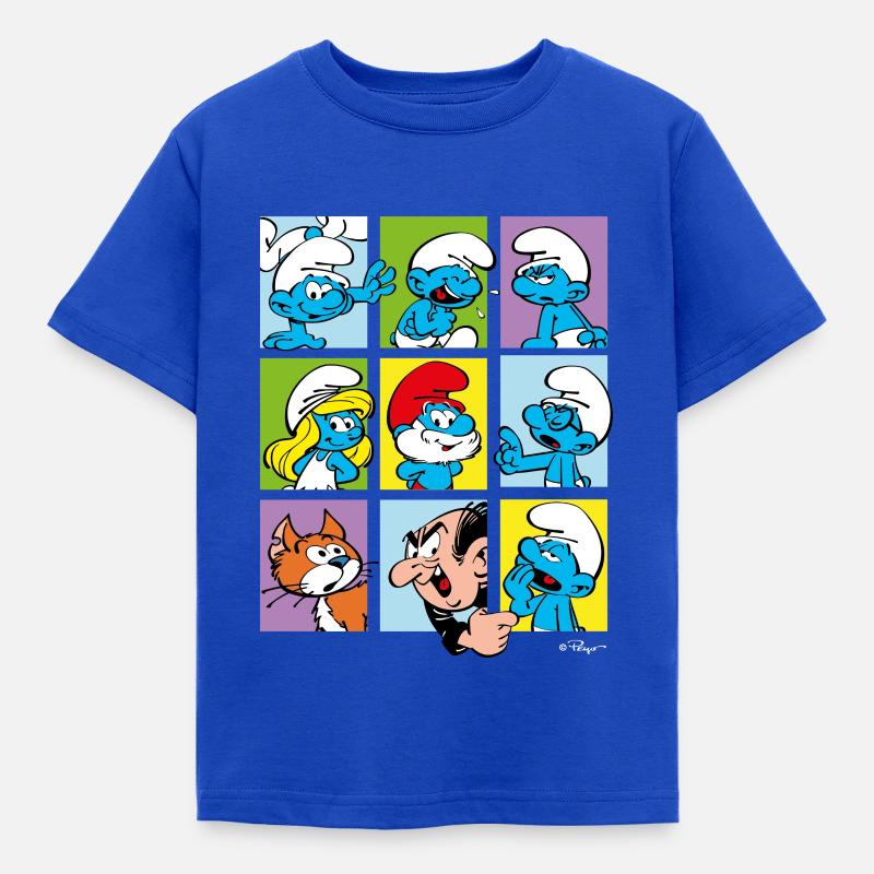 Smølfefliserne - Børne-T-shirt - kongeblå