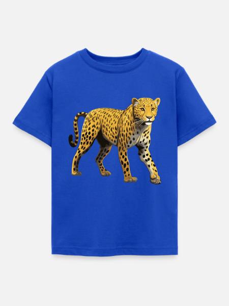 Gepard Tier - Kinder T-Shirt - Royalblau