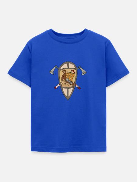 Wikinger Schild Vikings - Kinder T-Shirt - Royalblau