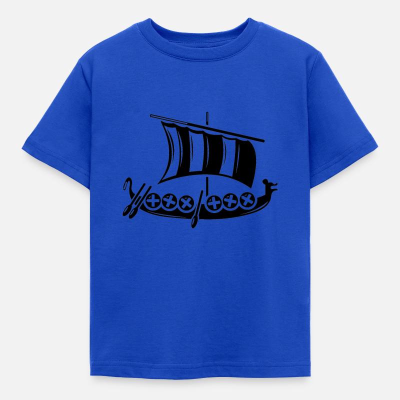 Wikinger Schiff - Kinder T-Shirt - Royalblau