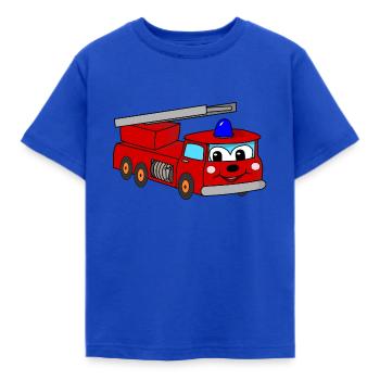 Feuerwehr Auto Geschenk für Kinder - Kinder T-Shirt - Royalblau - Vorne - AI Model Kid Female (0cm)