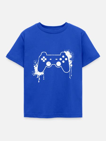 CONTROLLER RETRO in weiß - Kinder T-Shirt - Royalblau