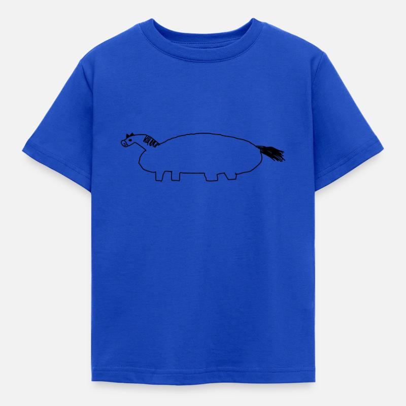 Dickes Pferd "Bertha" - Kinder T-Shirt - Royalblau