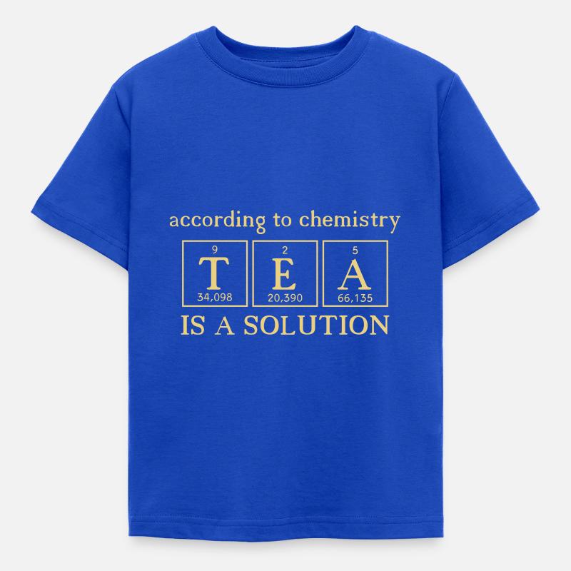 Tea is a solution - teabag chemistry elements - Kids' T-Shirt - royal blue