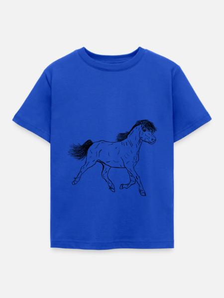 Pferd Fohlen - Kinder T-Shirt - Royalblau