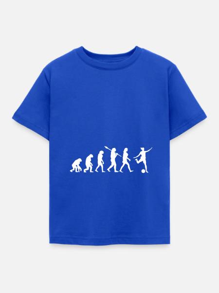 Evolution Fussball Frau Geschenkidee - Kinder T-Shirt - Royalblau