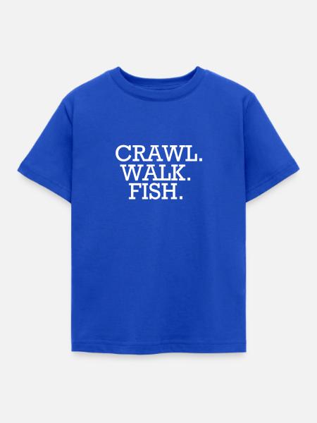 Kriechen. Gehen. Fisch. - Kinder T-Shirt - Royalblau