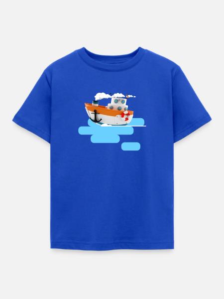 Schlepper 3D Illustration - Kinder T-Shirt - Royalblau