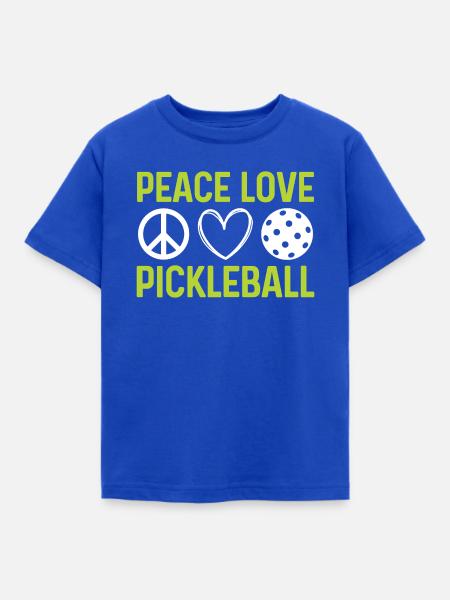 Frieden Liebe Pickleball - Kinder T-Shirt - Royalblau