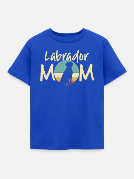 Labrador Mama Retro Sonnenuntergang Design - Kinder T-Shirt - Royalblau