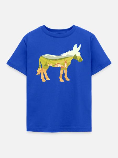 Esel Dorf Landwirt - Kinder T-Shirt - Royalblau