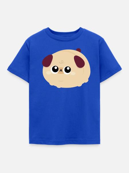 Pubbiges Kawaii-Mopsgesicht - Kinder T-Shirt - Royalblau