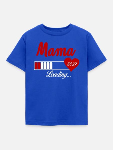 Mama Loading 2027 Herz - Kinder T-Shirt - Royalblau