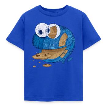 Sesamstraße Krümelmonster Maschine - Kinder T-Shirt - Royalblau - Vorne - AI Model Kid Female (0cm)