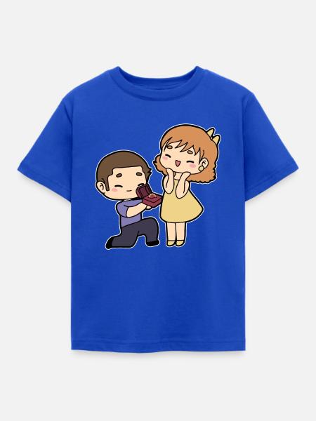 Heiratsantrag - Kinder T-Shirt - Royalblau
