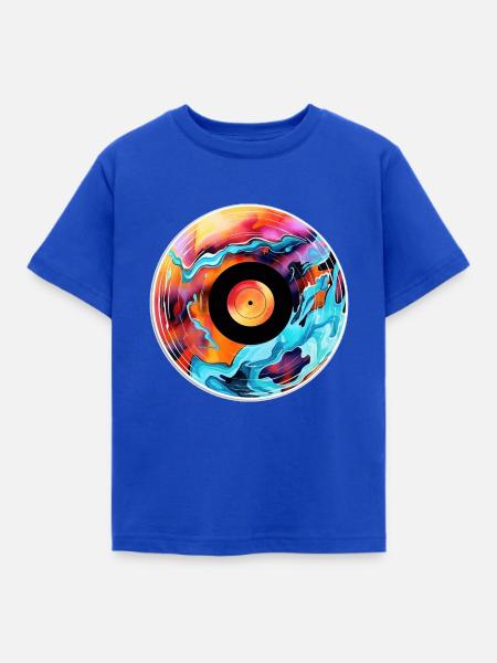 Schallplatte - Kinder T-Shirt - Royalblau