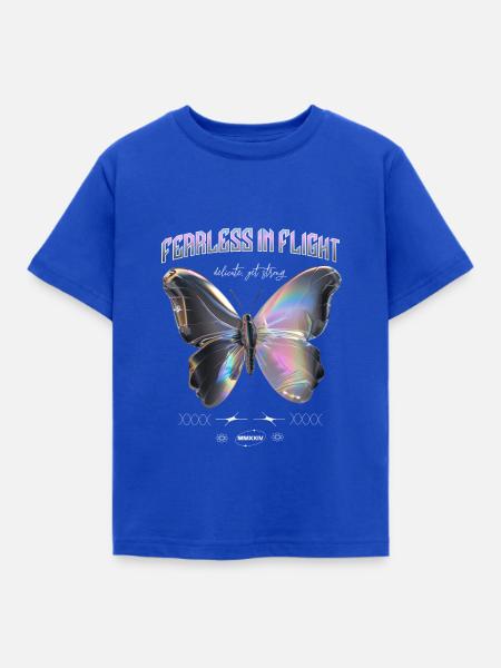 Fearless in Flight Butterfly - Kinder T-Shirt - Royalblau