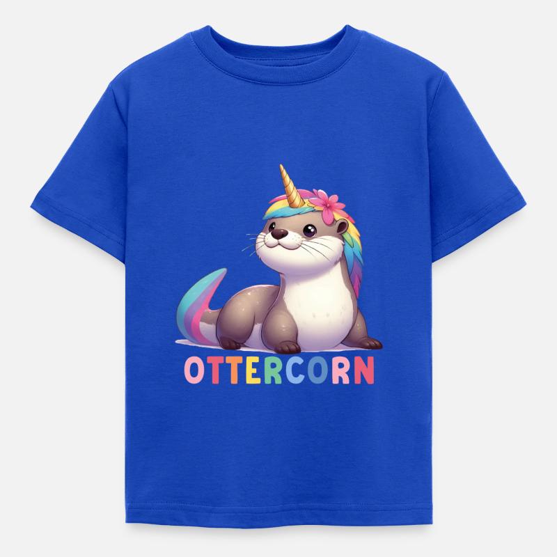 Otter Einhorn - Kinder T-Shirt - Royalblau
