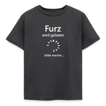 Furz wird geladen Pups - Kinder T-Shirt - Dunkelgrau - Vorne - AI Model Kid Female (0cm)