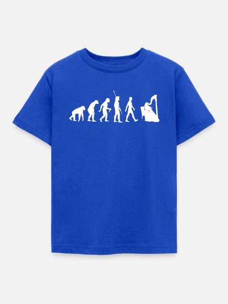 Evolution Harfe - Harfenspielerin Musikliebe - Kinder T-Shirt - Royalblau
