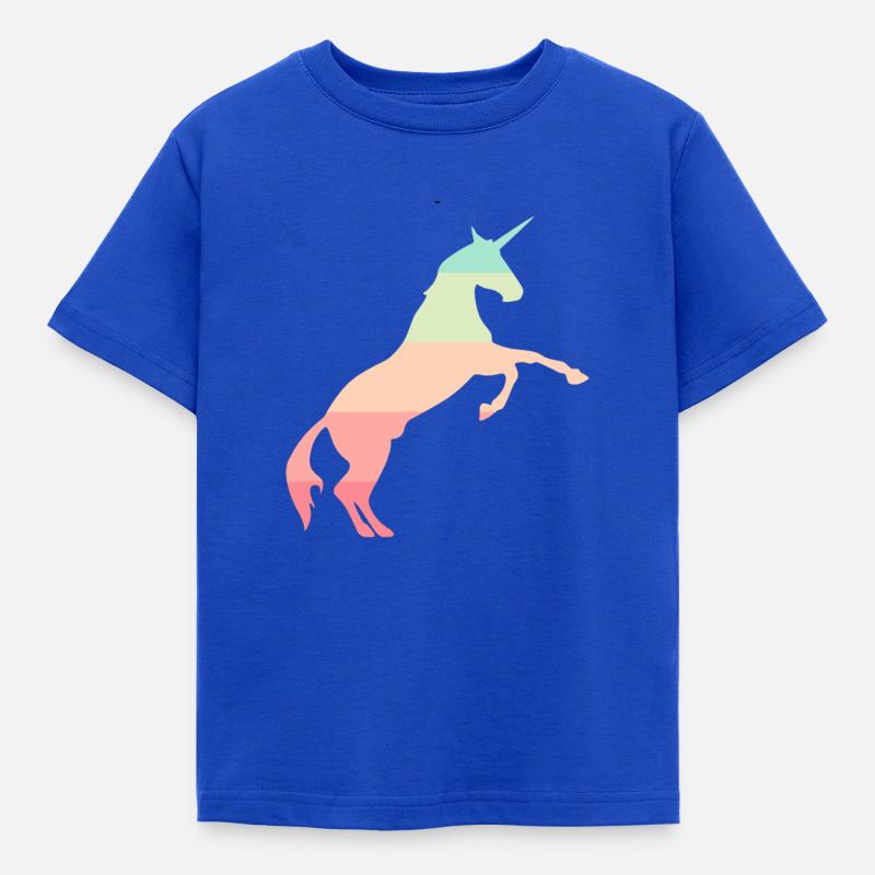 Regenbogen Einhorn - Kinder T-Shirt - Royalblau