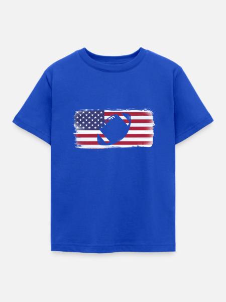American Flag Fußball - Kinder T-Shirt - Royalblau