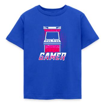 Gaming Gaming Gaming Gaming Gaming Gaming Gaming - Kinder T-Shirt - Royalblau - Vorne - AI Model Kid Female (0cm)