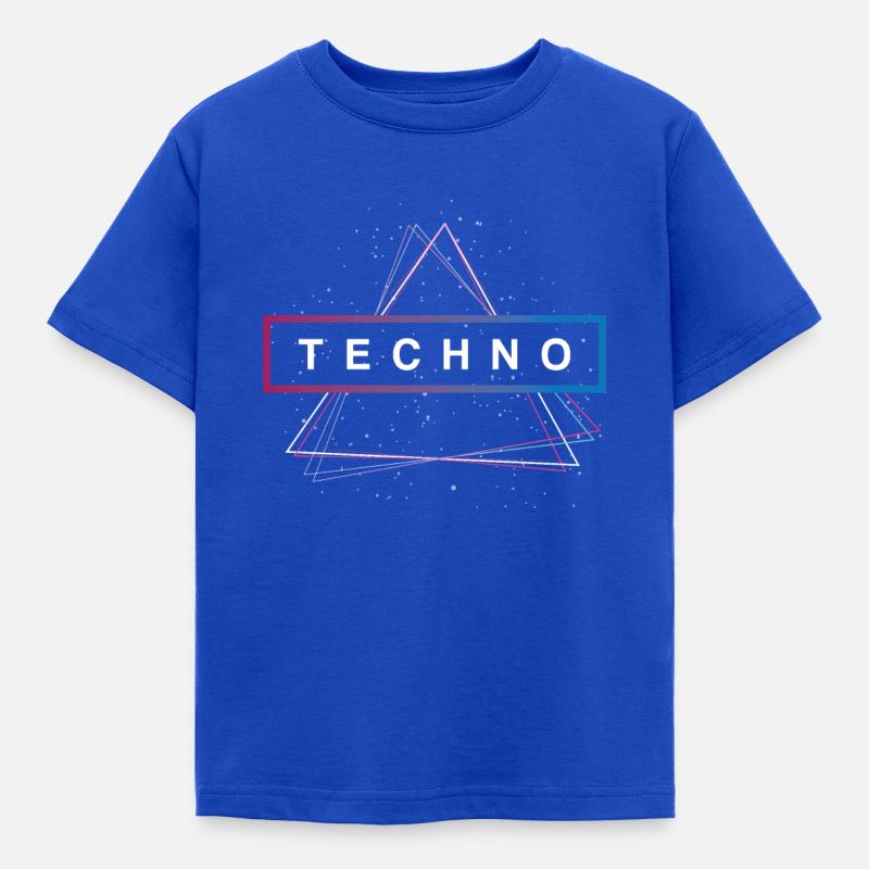 Techno triangle rave - Kids' T-Shirt - royal blue