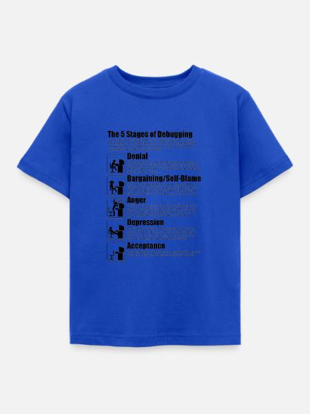 5 Debugging-Stufen - Kinder T-Shirt - Royalblau