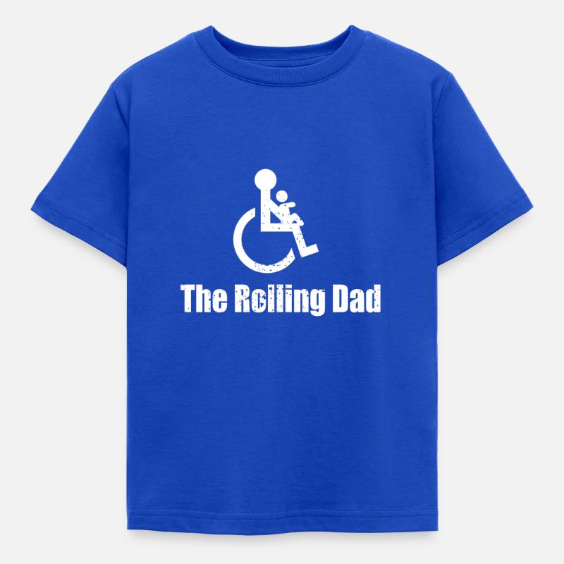 Vater Kind Rollstuhlfahrer Papa Dad Geschenkidee - Kinder T-Shirt - Royalblau