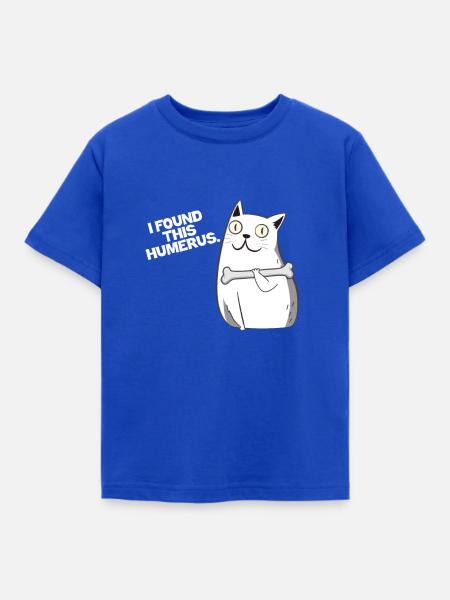 Katze Knochen Humerus - Kinder T-Shirt - Royalblau