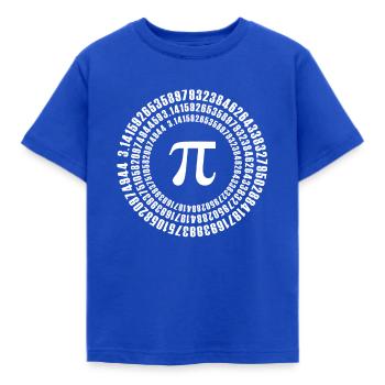Kreiszahl Pi Spirale Mathematik - Kinder T-Shirt - Royalblau - Vorne - AI Model Kid Female (0cm)