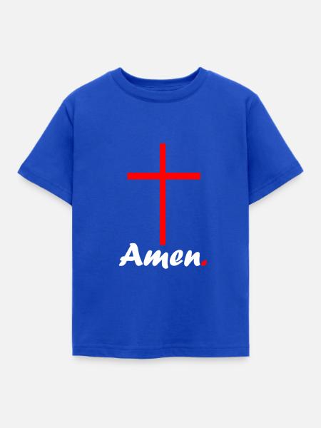 Amen - Kinder T-Shirt - Royalblau