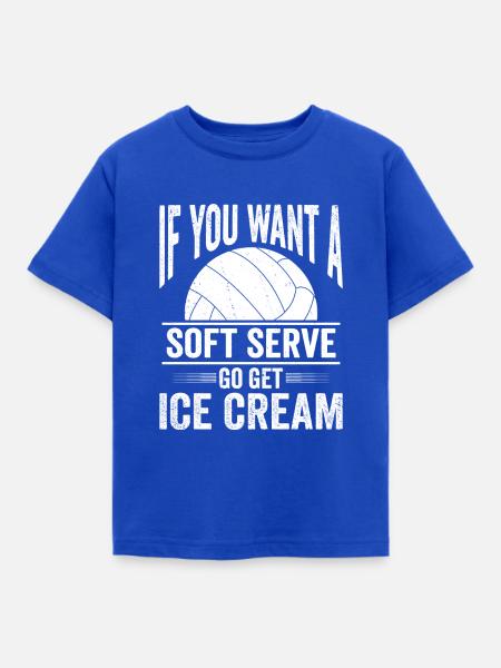 Funny Volleyball Soft Serve - Kinder T-Shirt - Royalblau