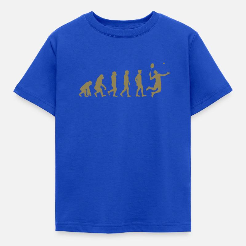 Badminton Evolution Geschenk - Kinder T-Shirt - Royalblau