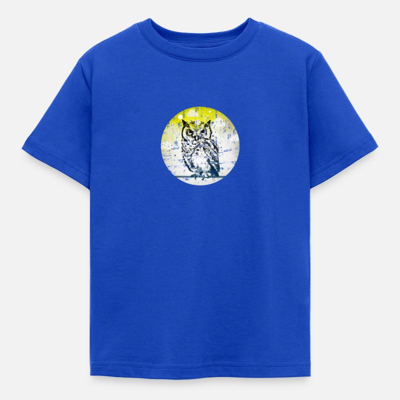 Eule Gemälde Malen Dirty Modern - Kinder T-Shirt - Royalblau