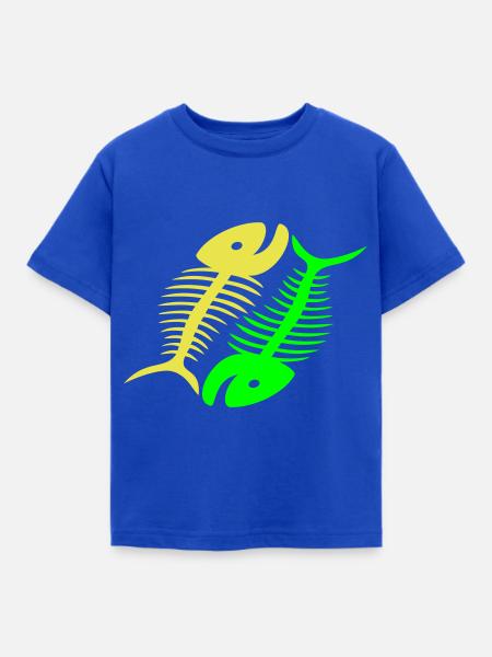 Smiling Fishbones - Kinder T-Shirt - Royalblau