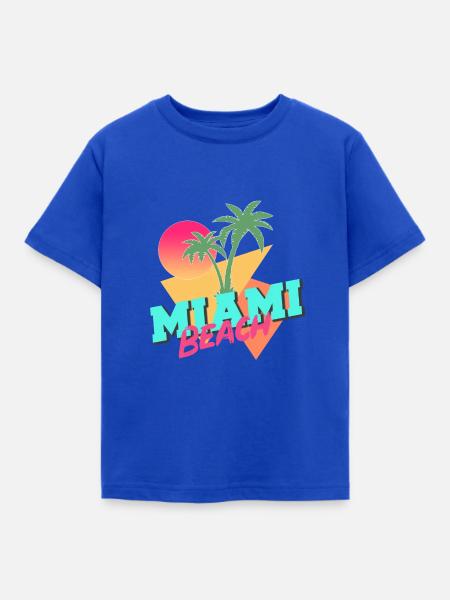 Miami Beach Strand - Kinder T-Shirt - Royalblau