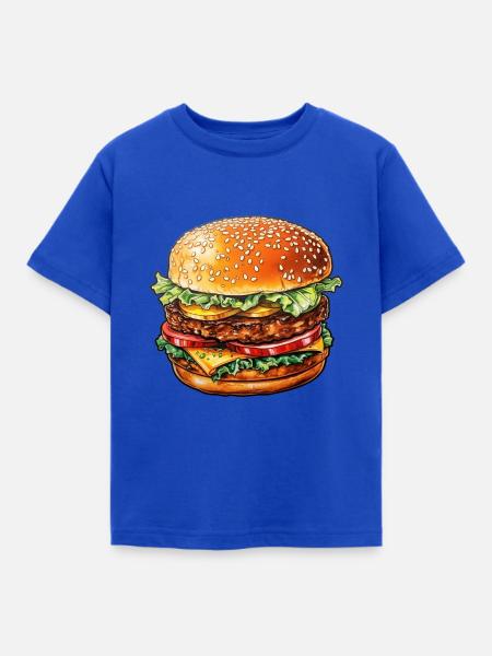 Burger - Kinder T-Shirt - Royalblau