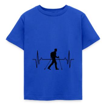 Fréquence d’impulsion de l’homme de marche nordique - T-shirt Enfant - bleu royal - Devant - AI Model Kid Female (0cm)
