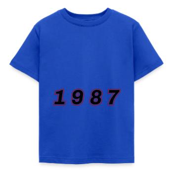 1987 Jahr Zahl - Kinder T-Shirt - Royalblau - Vorne - AI Model Kid Female (0cm)