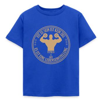 Fit sein ist eine Lebenseinstellung - Kinder T-Shirt - Royalblau - Vorne - AI Model Kid Female (0cm)