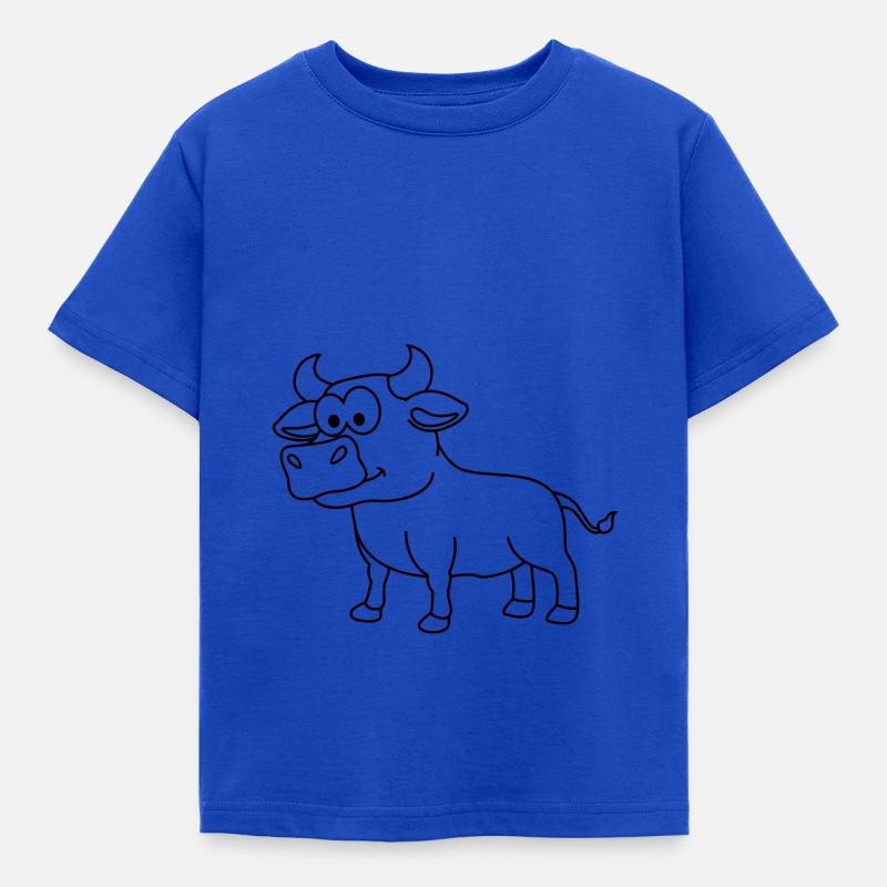 Stier Comic Tier - Kinder T-Shirt - Royalblau