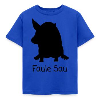 Faule Sau - Kinder T-Shirt - Royalblau - Vorne - AI Model Kid Female (0cm)