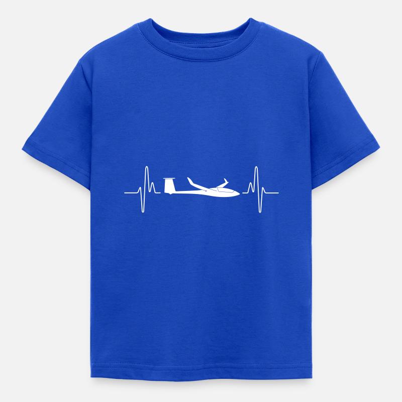 Heartbeat vector glider pilot glider pilot - Kids' T-Shirt - royal blue