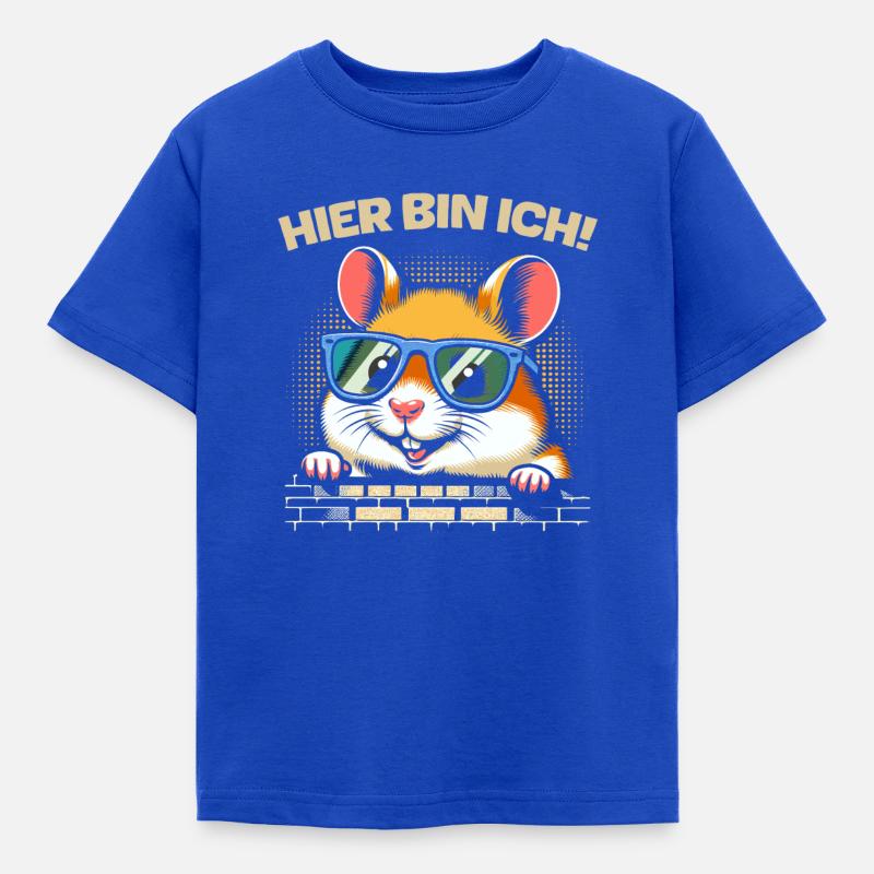 Hier bin ich! Hamster - Kinder T-Shirt - Royalblau