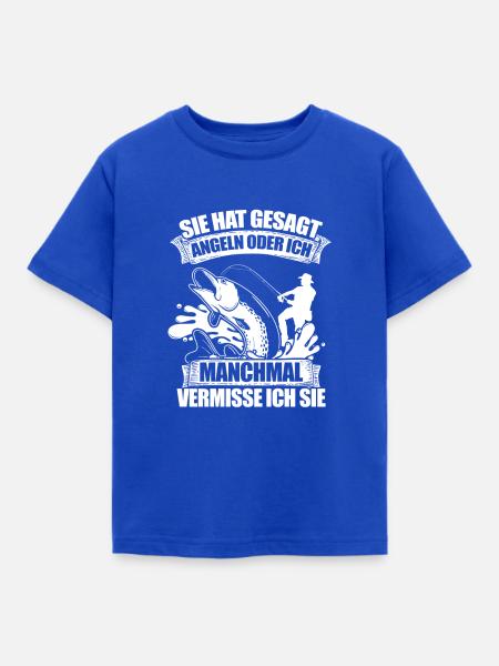 Angeln oder Ich - Angler Angeln - Kinder T-Shirt - Royalblau